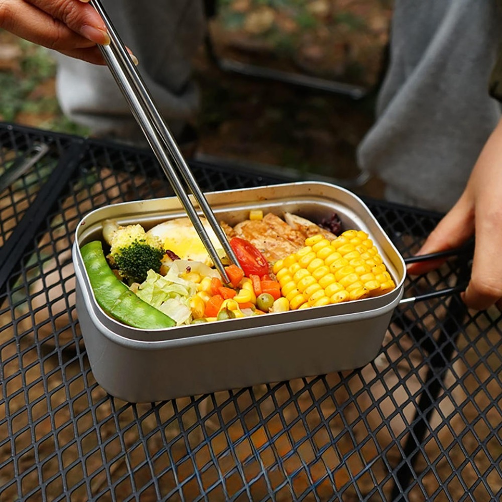 Camping Cooking Kitchen Set - 超軽量食器 キャンプ調理器具 ランチボックス 調理鍋 ピクニックアクセサリー アウトドアカトラリー