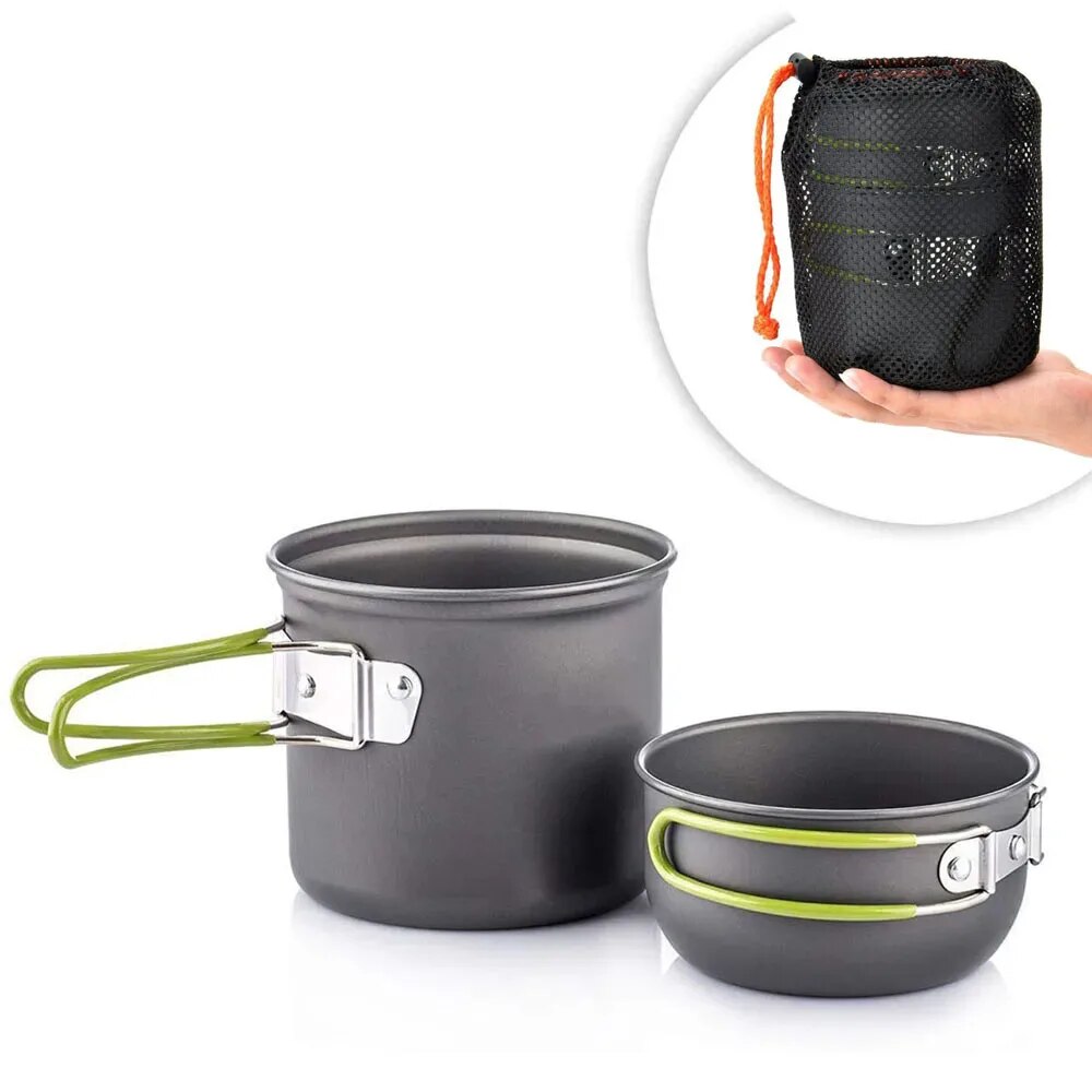 Camping Cooking Kitchen Set - キャンプ調理器具混乱キット超軽量キャンプポットセット屋外調理食器ハイキングトレッキングピクニック釣り登山