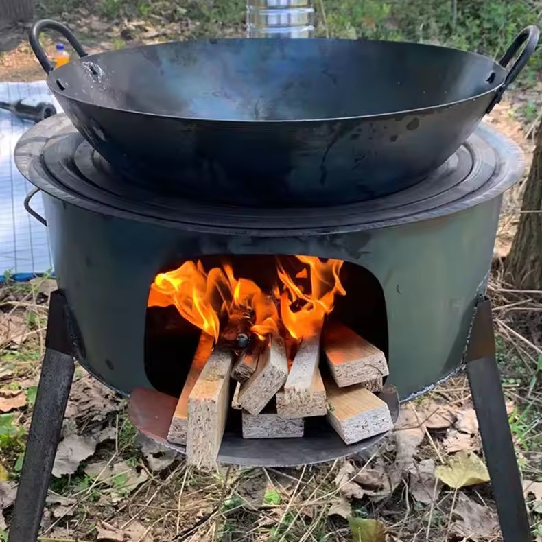 Camping Cooking Hot Plate - 68cmポータブルで取り外し可能な屋外調理ストーブ、移動可能なキャンプ用薪ストーブ、バーベキュー、ピクニック、ハイキング、暖房、調理用