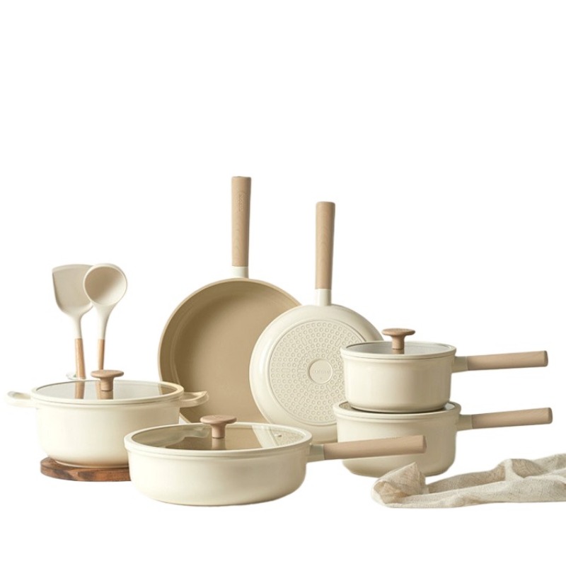 Camping Cooking Kitchen Set - ゲリング中国製格安ホワイトチタンセラミックキッチンパンと鍋卸売8個入りノンスティックキャンプ調理器具セット