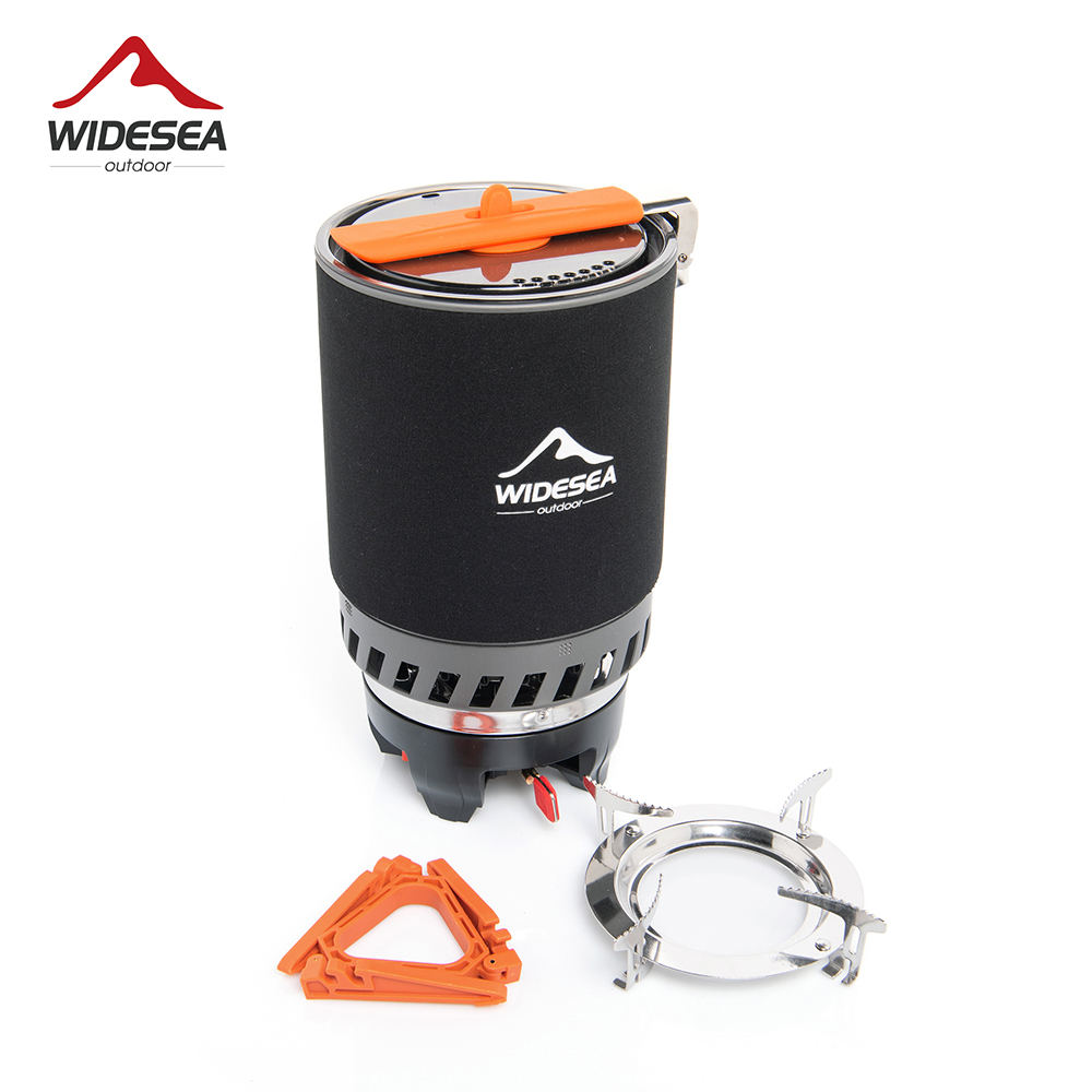 Camping Cooking Gas Stove - 広範囲の海でのキャンプ用調理システム、熱交換器付き屋外ガスバーナーストーブ、観光用鍋セット、カップ、食器、調理器具、観光、ハイキング