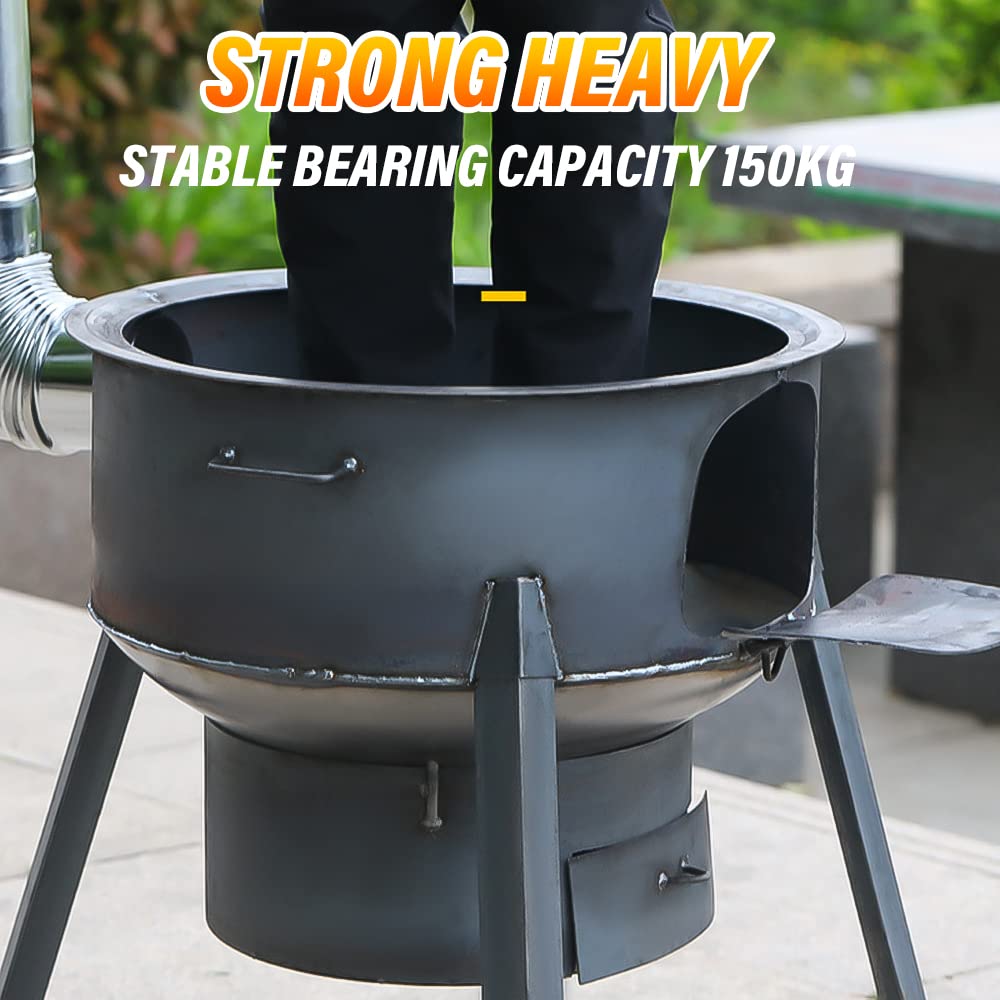 Camping Cooking Hot Plate - 58cmポータブルで取り外し可能な屋外調理ストーブ、移動可能なキャンプ用薪ストーブ、バーベキュー、ピクニック、ハイキング、暖房、調理用