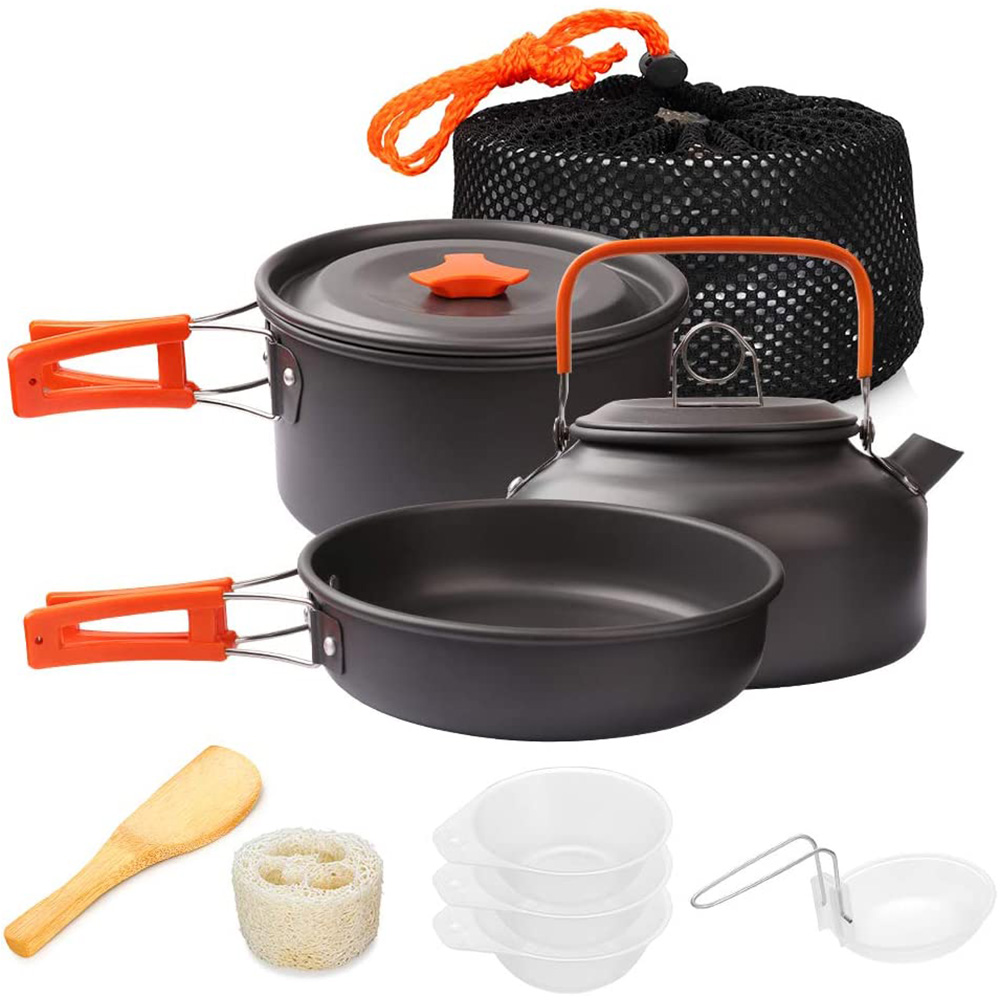 Camping Cooking Roll - 1 ピース/1 セットキャンプ調理器具キット屋外調理セットアルミ機器屋外ポット旅行食器キッチンハイキングピクニックバーベキュー