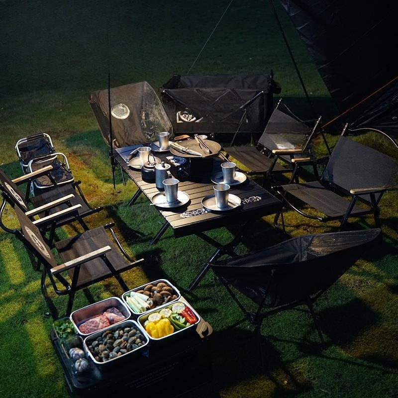 Camping Cooking Canopy - キャンプセット アウトドアテント、キャノピー キャンプ用品 フルセット 食器類 調理器具
