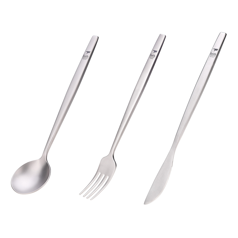 Camping Cooking Food - Keith-カップ,スプーン,フォーク,ナイフ,ストロー,キッチン食器用のトラベルカトラリーセット