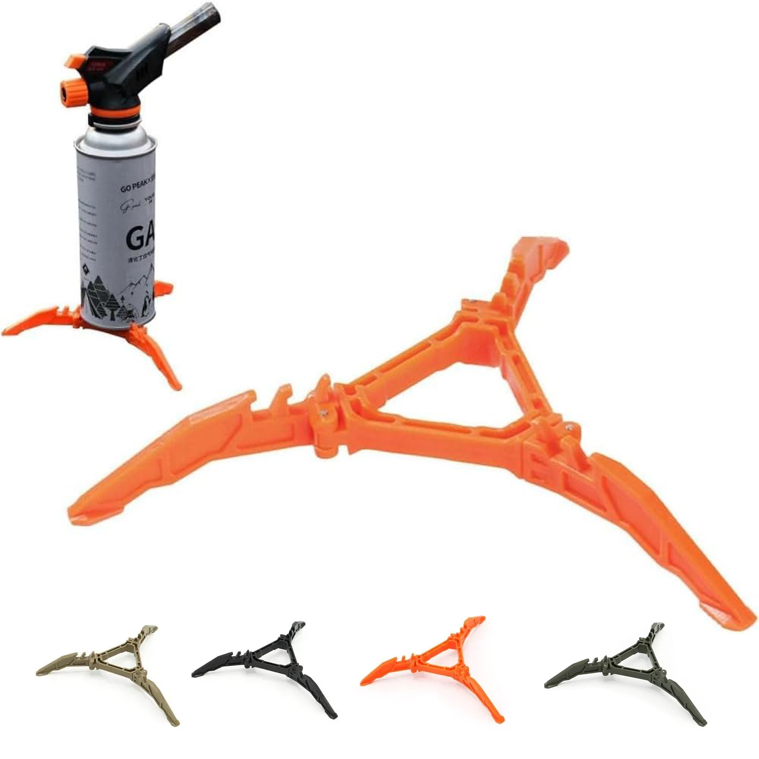 Camping Cooking Gas Stove - ガスタンクブラケット折りたたみ式燃料缶スタビライザーアンチダンピング三脚屋外キャンプハイキング調理調理器具アクセサリー