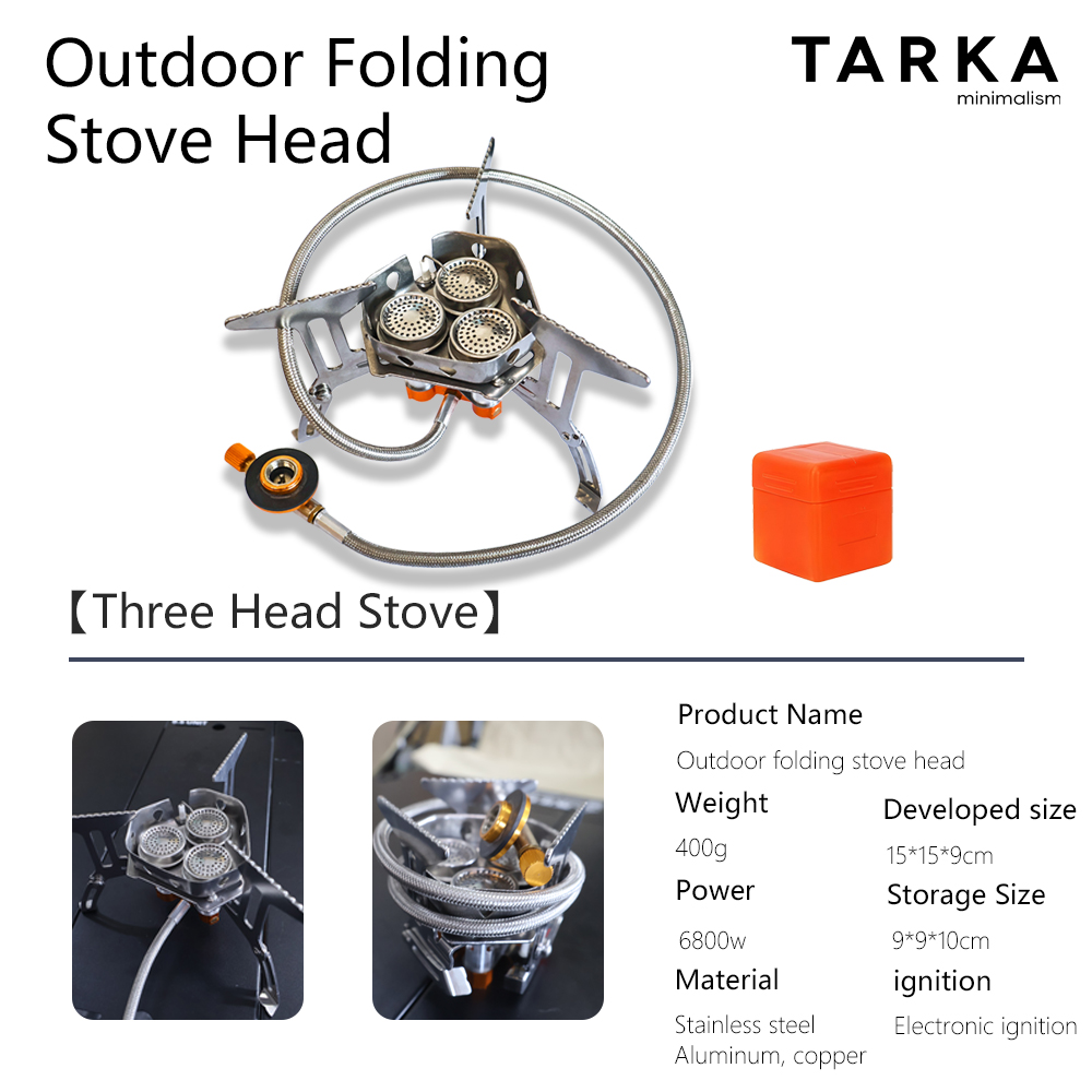 Camping Cooking Gas Stove - TARKA キャンプ用ガスストーブ 5800W 3口バーナー 旅行用強火力炉 登山