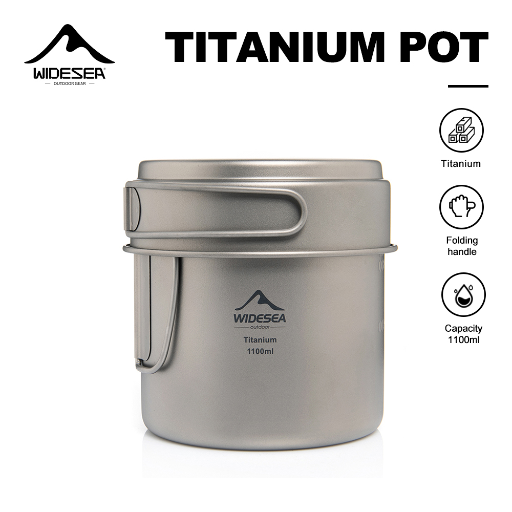 Widesea 超軽量チタンキャンプポット 1100ml 折 - Camping Cooking Oil のレビューと価格