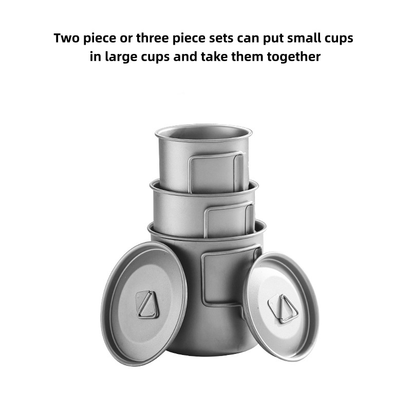 折りたたみハンドル付きチタン製キャンプマグ 軽量ポータブルア - Camping Cooking Roll のレビューと価格