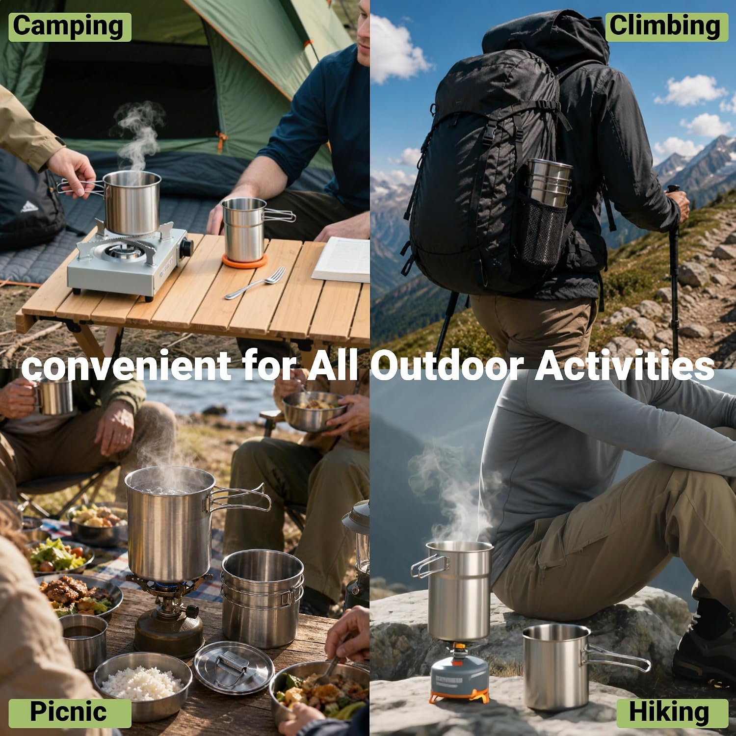 折りたたみ式キャンプカップマグカップキャンプポット調理器具3 - Camping Cooking Food のレビューと価格