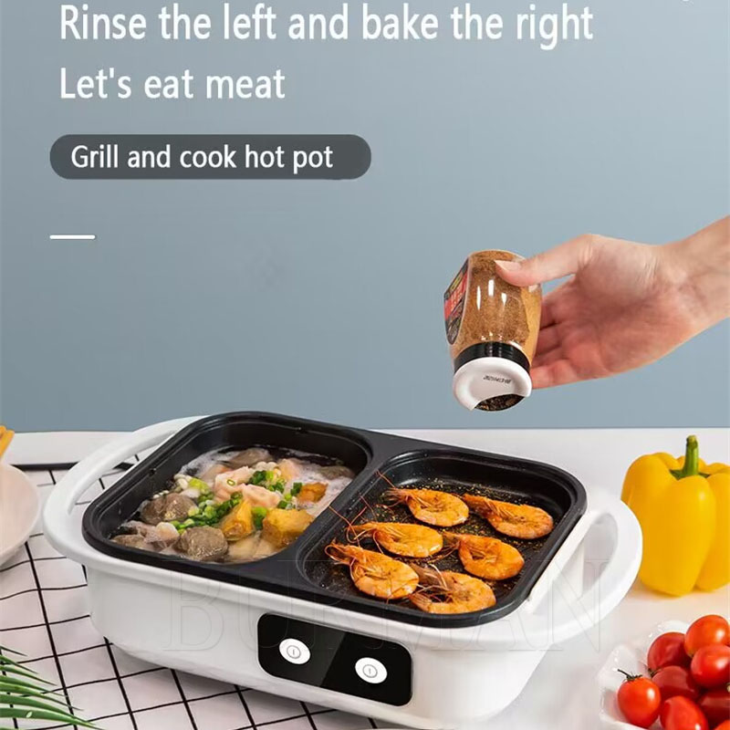 多機能電気鍋調理器、煮沸・揚げ物2in1鍋、BBQグリル、ノ - Camping Cooking Hot Plate のレビューと価格