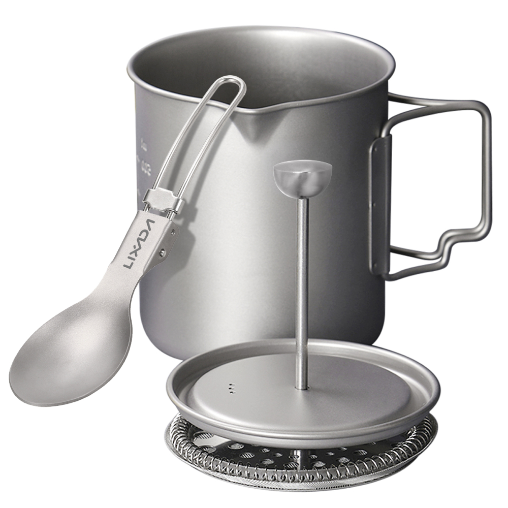 Lixada-キャンプ用の折りたたみ式チタンスプーンカップ, - Camping Cooking Set Stainless Steel のレビューと価格
