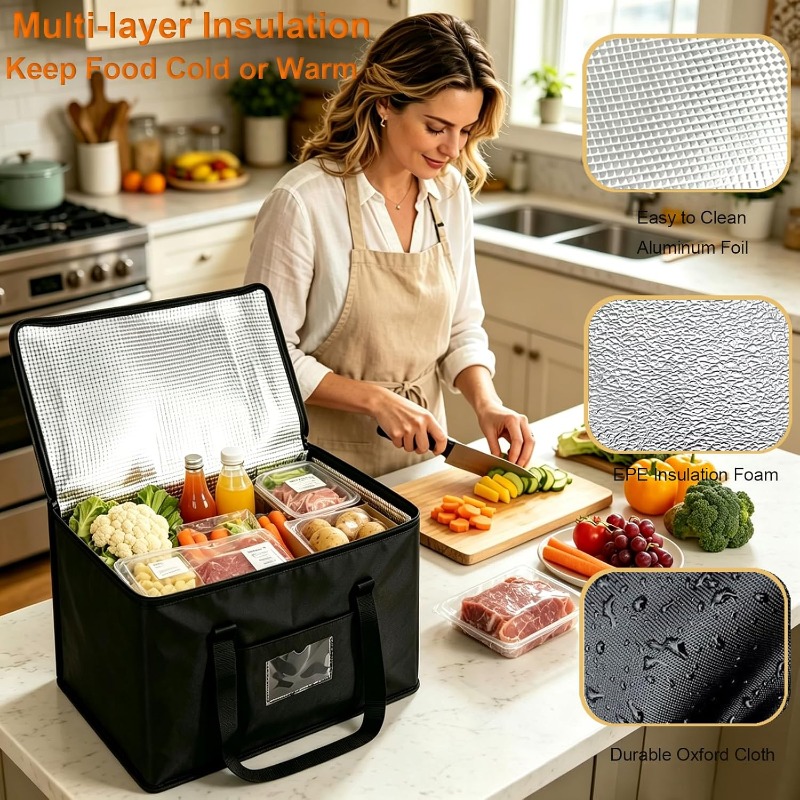 大型断熱ピクニッククーラートートバッグ1個、漏れ防止保温フー - Camping Cooking Food のレビューと価格