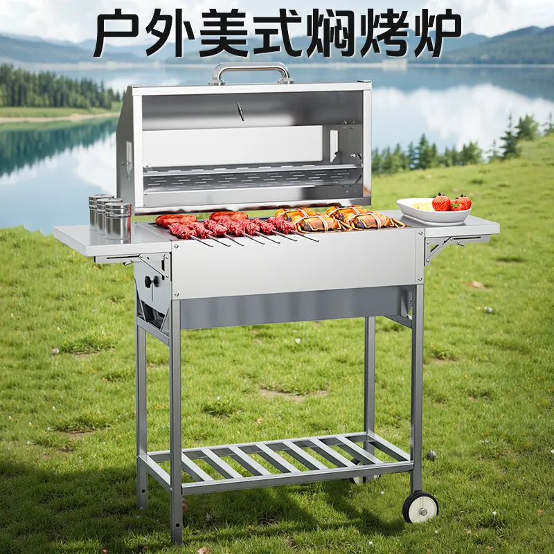 屋外用ステンレス製バタフライ型バーベキューグリル、アメリカン - Camping Cooking Portable のレビューと価格