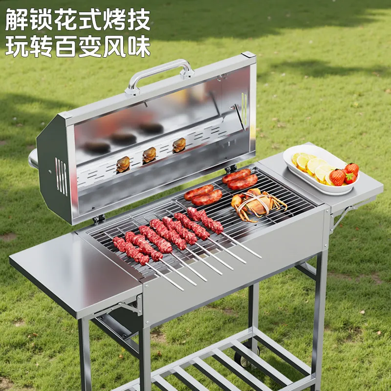屋外用ステンレス製バタフライ型バーベキューグリル、アメリカン - Camping Cooking Portable のレビューと価格
