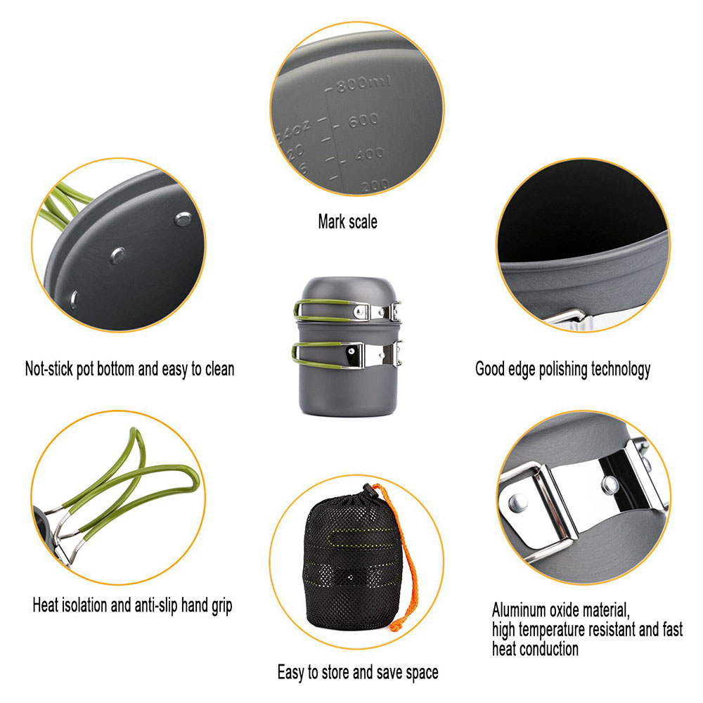超軽量キャンプポット調理器具セットポータブル屋外調理食器ハイ - Camping Cooking Roll のレビューと価格
