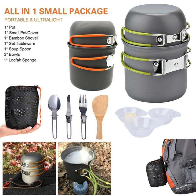 新しいキャンプポットポータブル屋外セットハイキングピクニック - Camping Cooking Kitchen Set のレビューと価格