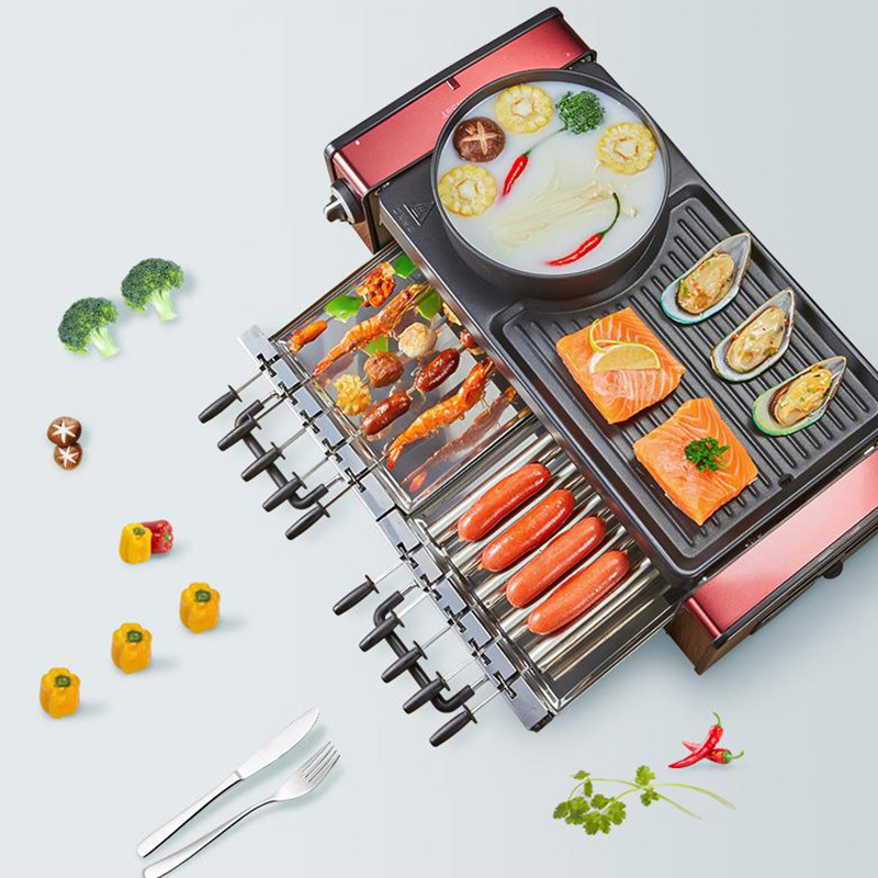 電気グリル キャンプ用ホットポット 無煙 家庭用 ノンスティ - Camping Cooking Hot Plate のレビューと価格