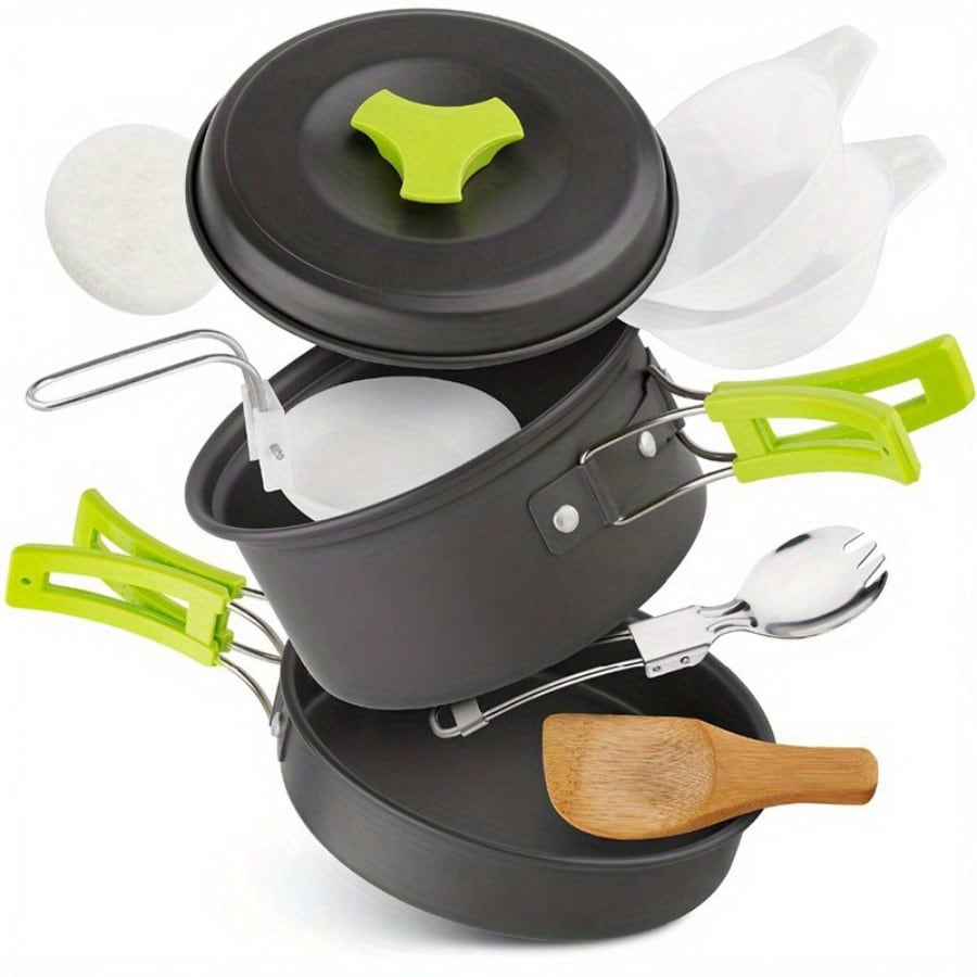 キャンプ用調理セット：収納バッグ付きポータブル食器鍋＆アウト - Camping Cooking Set Stainless Steel のレビューと価格