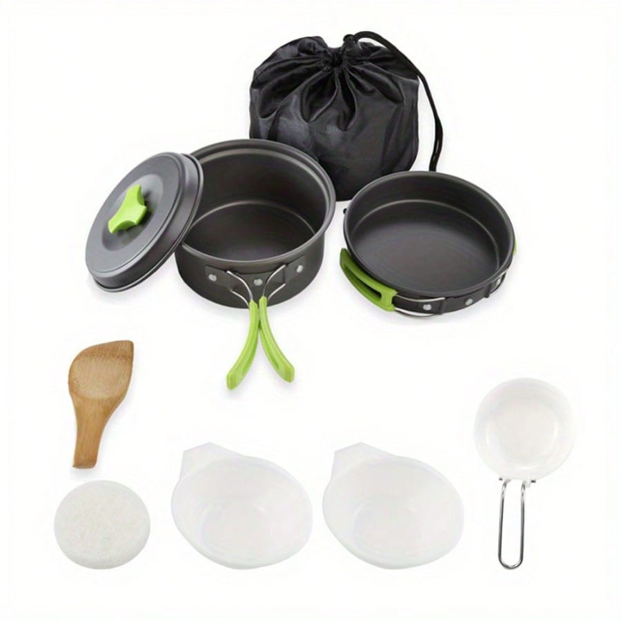 キャンプ用調理セット：収納バッグ付きポータブル食器鍋＆アウト - Camping Cooking Set Stainless Steel のレビューと価格