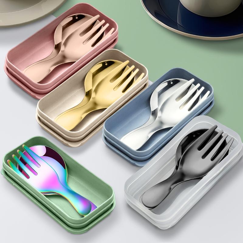 ステンレス鋼食器セットスプーンフォーク 2Pc ポータブルボ - Camping Cooking Portable のレビューと価格