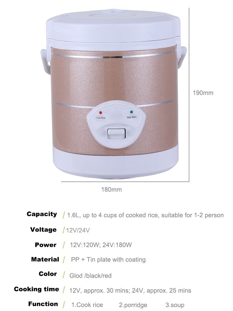 ポータブル炊飯器 12-24V 多機能電気蒸し器 車用 キャ - Camping Cooking Oil のレビューと価格