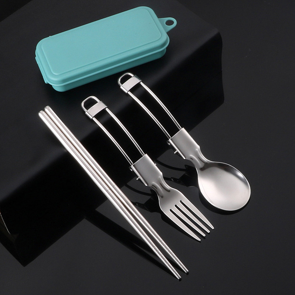 ピクニックカトラリーキャンプ用品簡単収納折りたたみデザイン安 - Camping Cooking Set Stainless Steel のレビューと価格