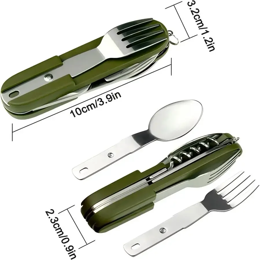キャンプ用品 5-in-1 ステンレス製トラベルセット、多機 - Camping Cooking Set Stainless Steel のレビューと価格