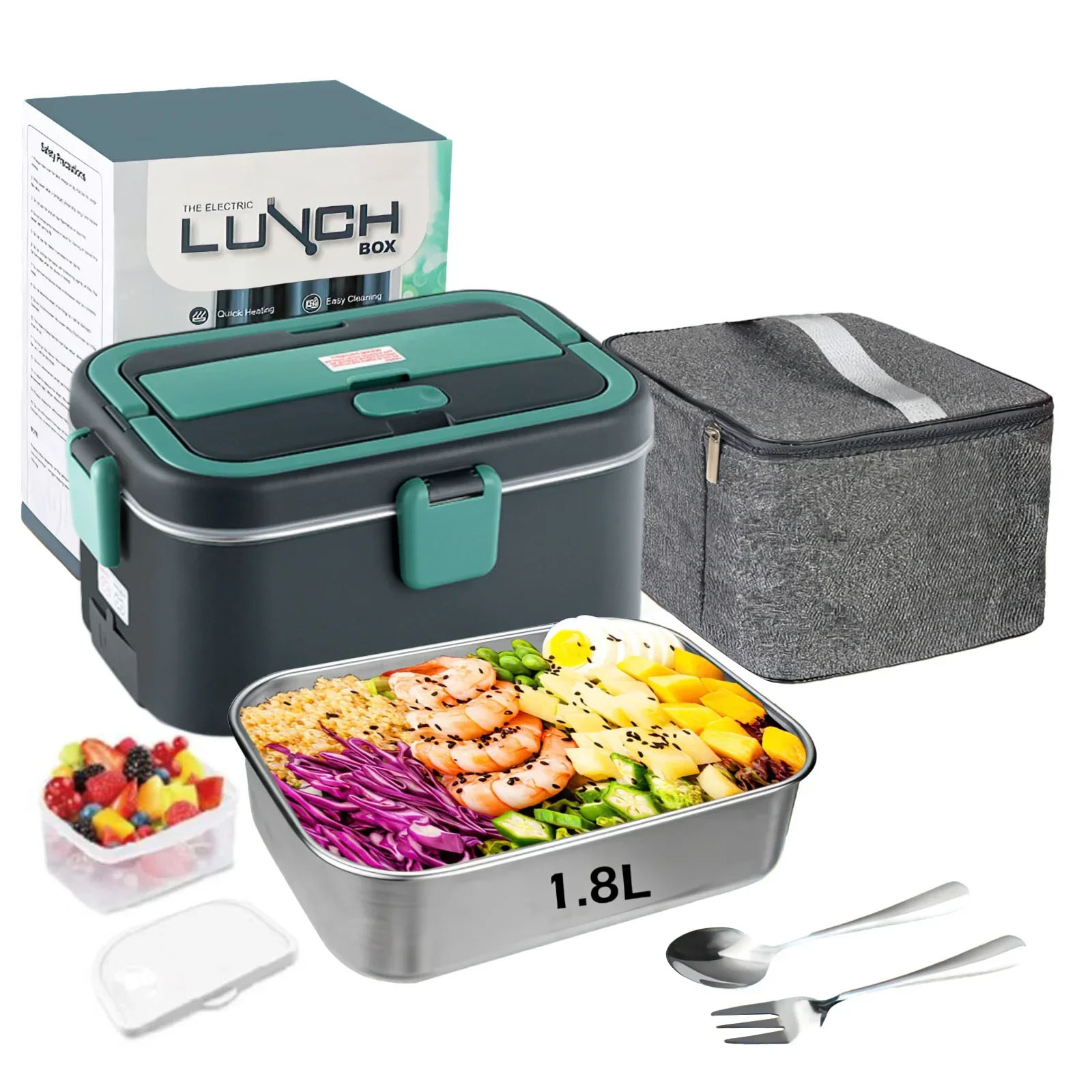 電気ランチボックス フードウォーマー 1.8L 80W アウ - Camping Cooking Food のレビューと価格