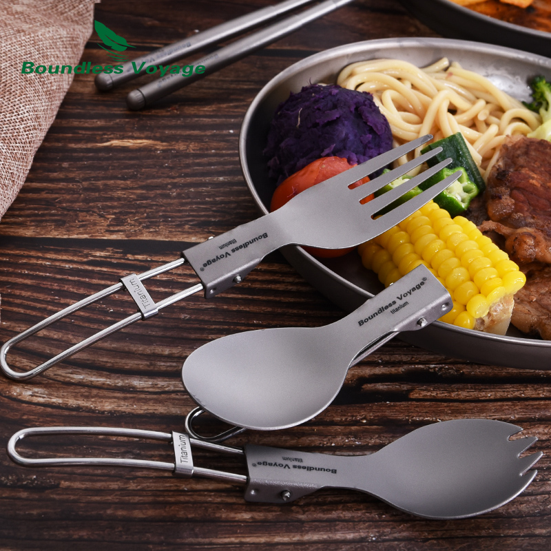 Boundless Voyage チタンキャンプカトラリー折 - Camping Cooking Set Stainless Steel のレビューと価格