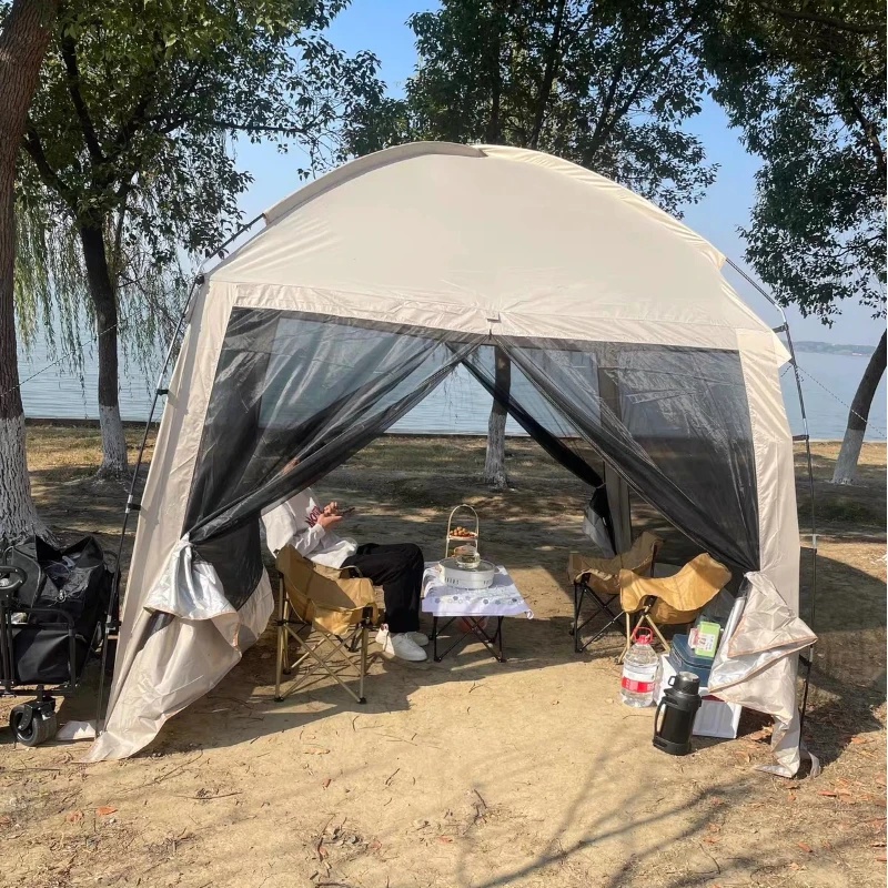 屋外日よけキャンプテント、防風防雨UPF50+ UV保護ビー - Camping Cooking Canopy のレビューと価格