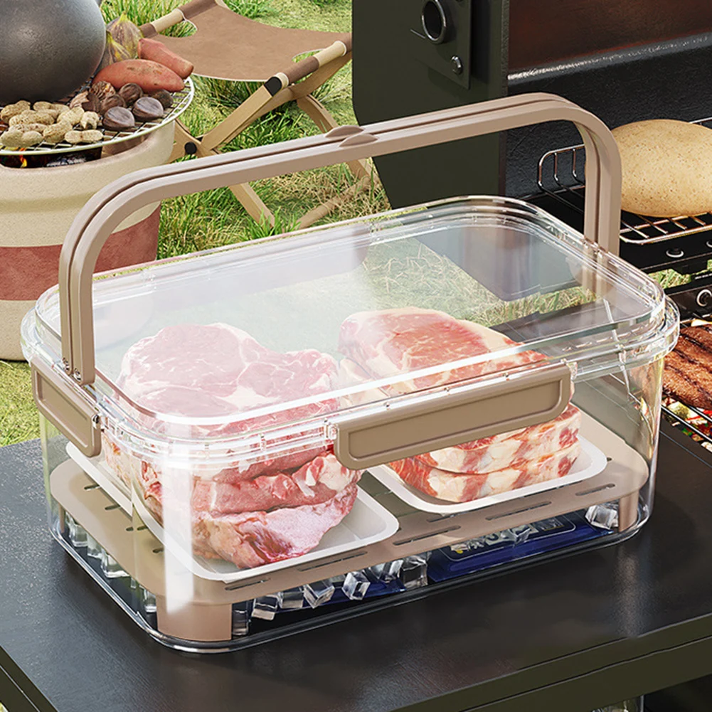 ポータブル食品保存容器 大容量 気密鮮度ボックス 排水プレー - Camping Cooking Food のレビューと価格
