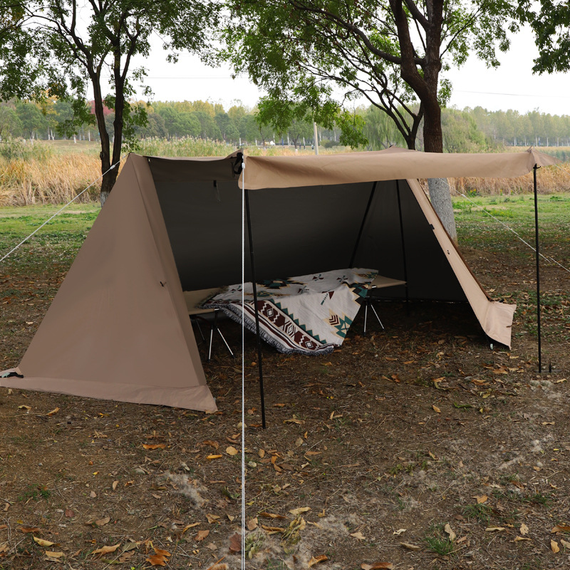 キャンプ用屋外ダブルピークキャノピー シルバーオーニングピー - Camping Cooking Canopy のレビューと価格