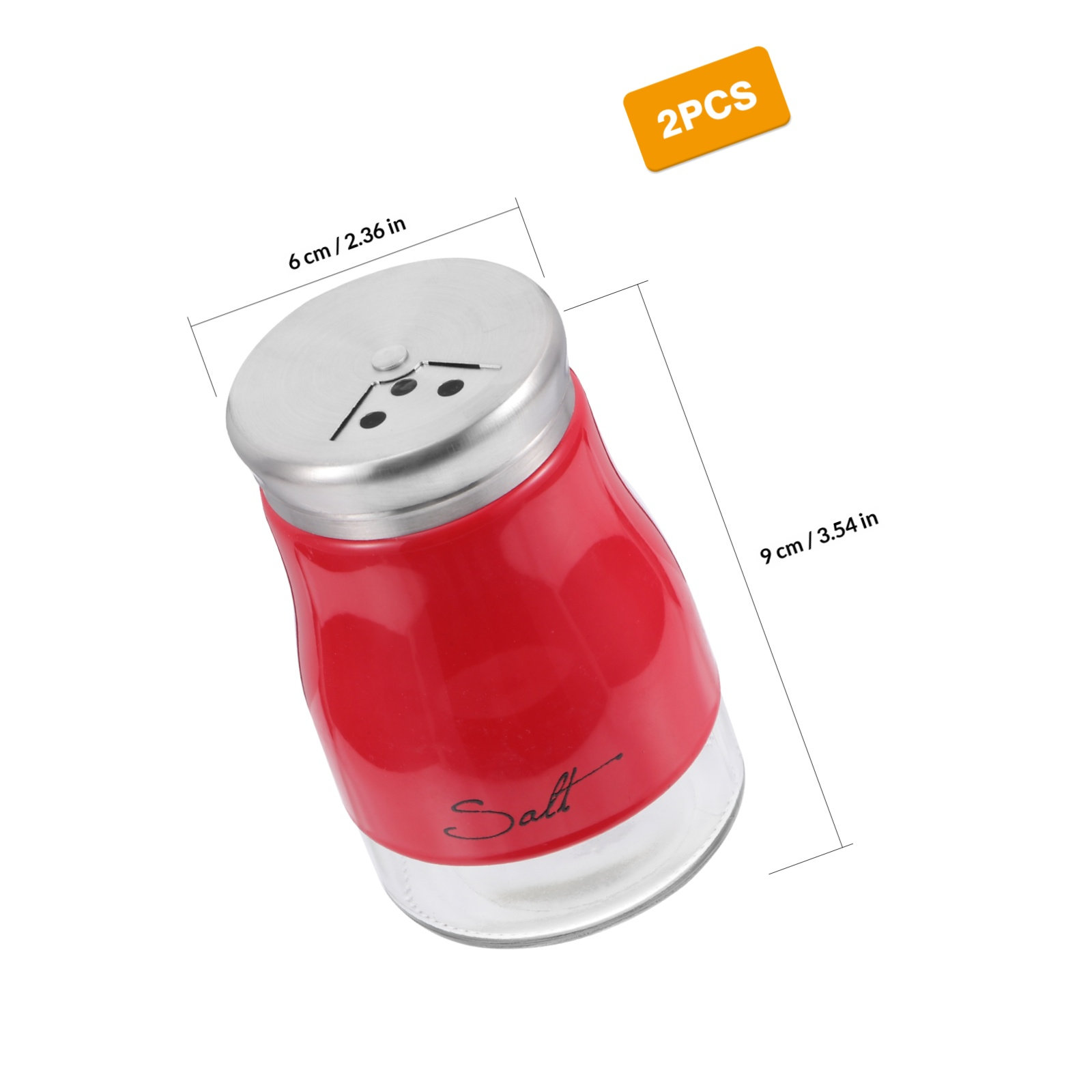 2個入りガラス製ソルトシェーカーセット ステンレス製ジャー  - Camping Cooking Set Stainless Steel のレビューと価格