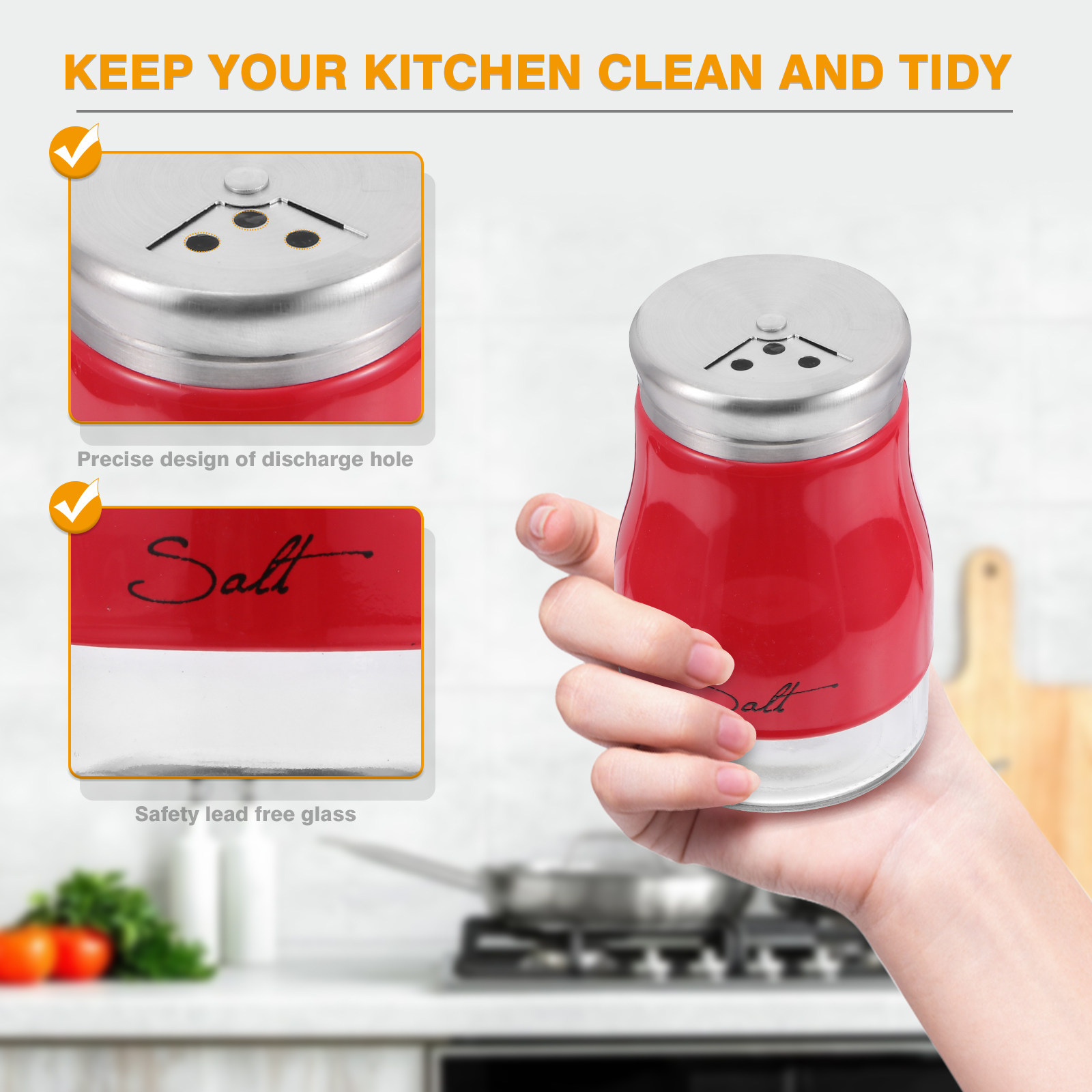 2個入りガラス製ソルトシェーカーセット ステンレス製ジャー  - Camping Cooking Set Stainless Steel のレビューと価格
