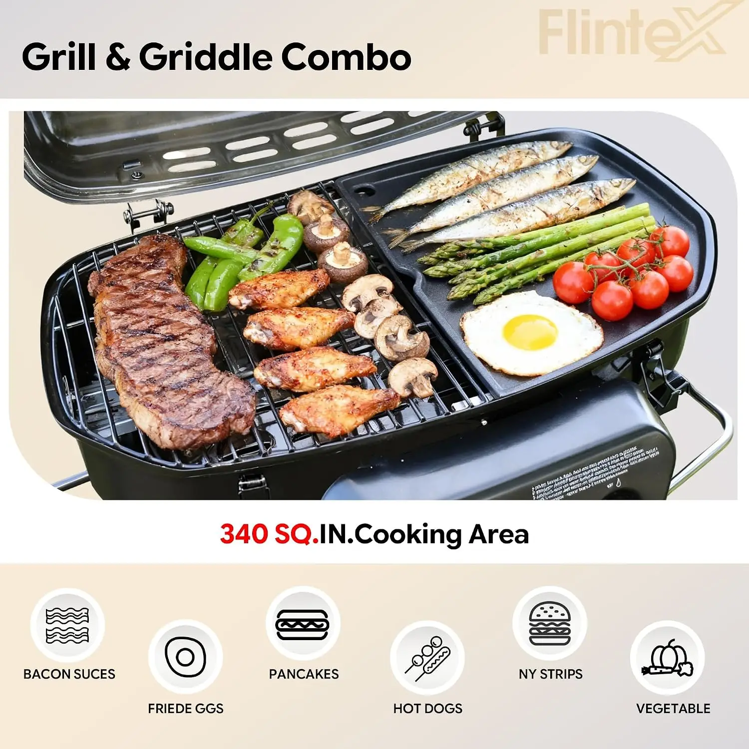 ポータブルプロパンガスグリル、340平方インチ 2バーナー折 - Camping Cooking Range のレビューと価格