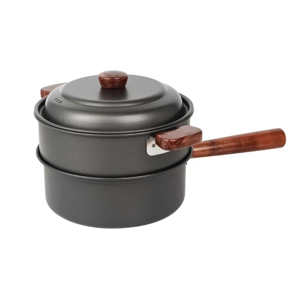3L キャンプ調理鍋セット アルミ合金製ホットポットと蒸し器 - Camping Cooking Kitchen Set のレビューと価格