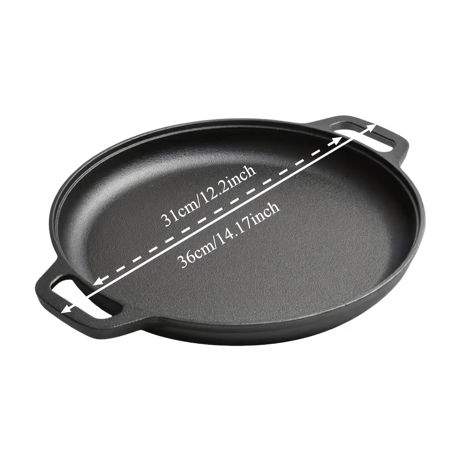 シーズニング済みの鋳鉄製ピザパン。厚手の丸型鋳鉄製グリルパン - Camping Cooking Range のレビューと価格