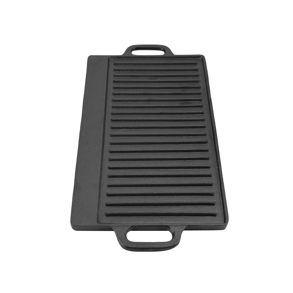 両面鋳鉄グリドル リバーシブル長方形BBQグリドルプレート  - Camping Cooking Range のレビューと価格