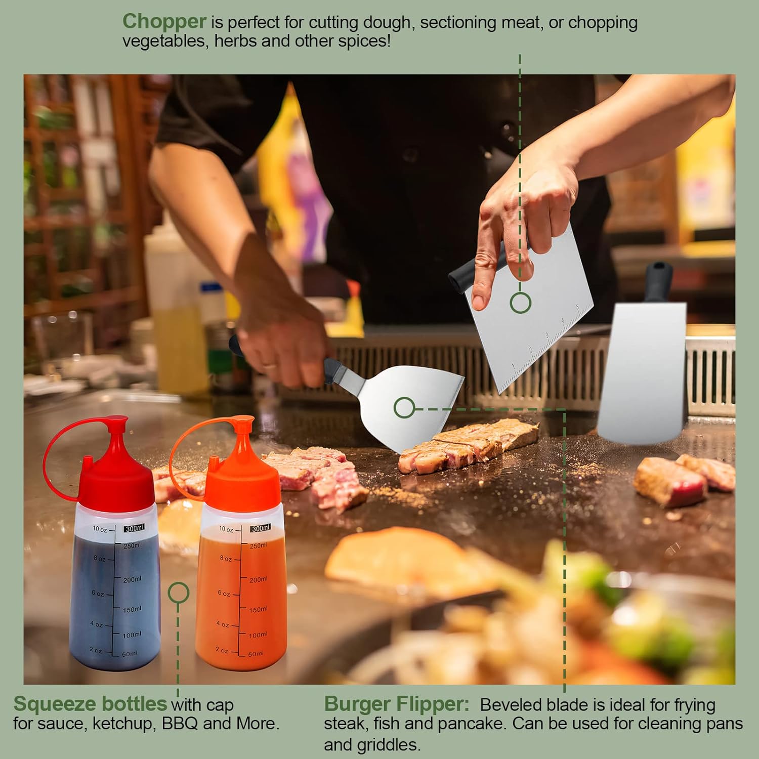 33個入りフラットトップグリドルアクセサリーキット、頑丈なス - Camping Cooking Gifts のレビューと価格