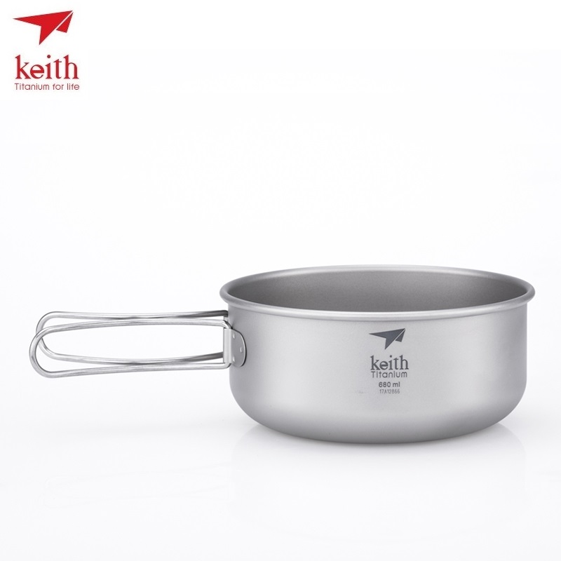 KEITH チタン Ti6053 3 ピースチタン鍋とフライ - Camping Cooking Hot Plate のレビューと価格
