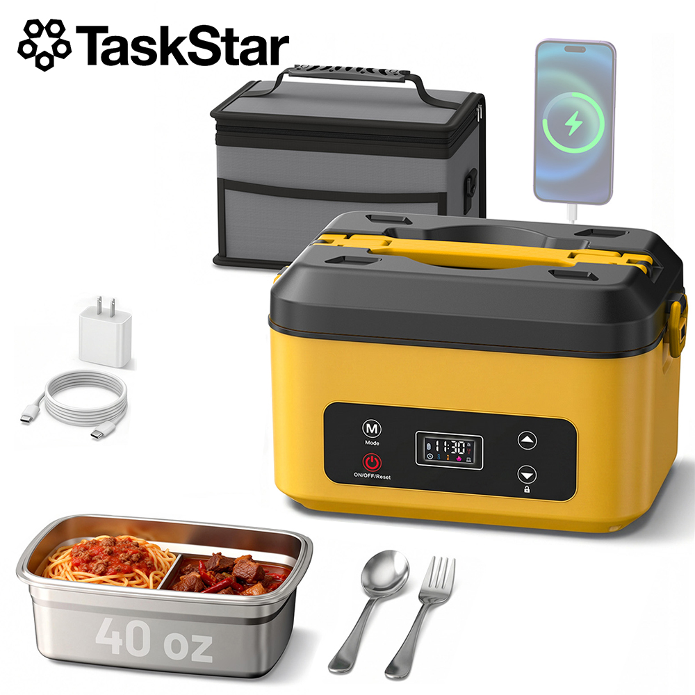 タスクスター ポータブル加熱ランチボックス 40オンス コー - Camping Cooking Food のレビューと価格