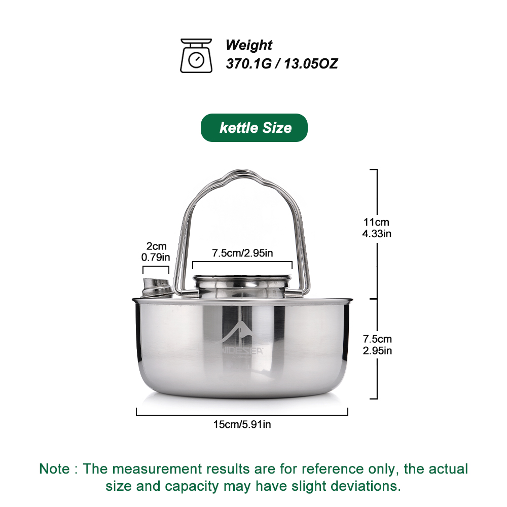 Wideea-ステンレス鋼のやかん、旅行の必需品、コーヒー調 - Camping Cooking Set Stainless Steel のレビューと価格