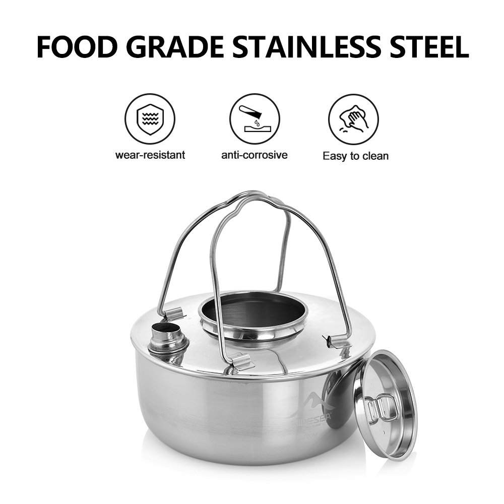 Wideea-ステンレス鋼のやかん、旅行の必需品、コーヒー調 - Camping Cooking Set Stainless Steel のレビューと価格