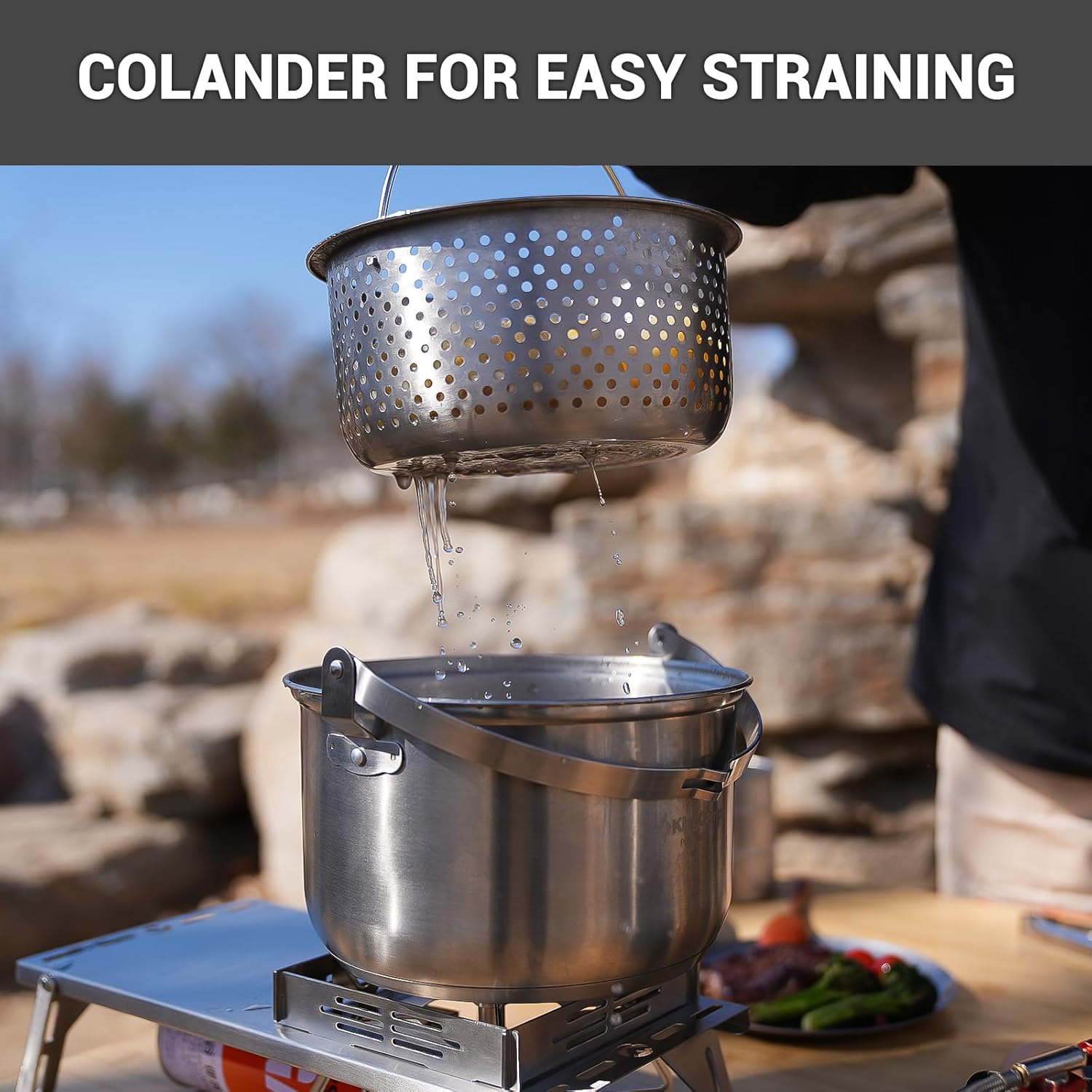 304ステンレス鋼キャンプ用調理器具セット - キャンプファ - Camping Cooking Kitchen Set のレビューと価格