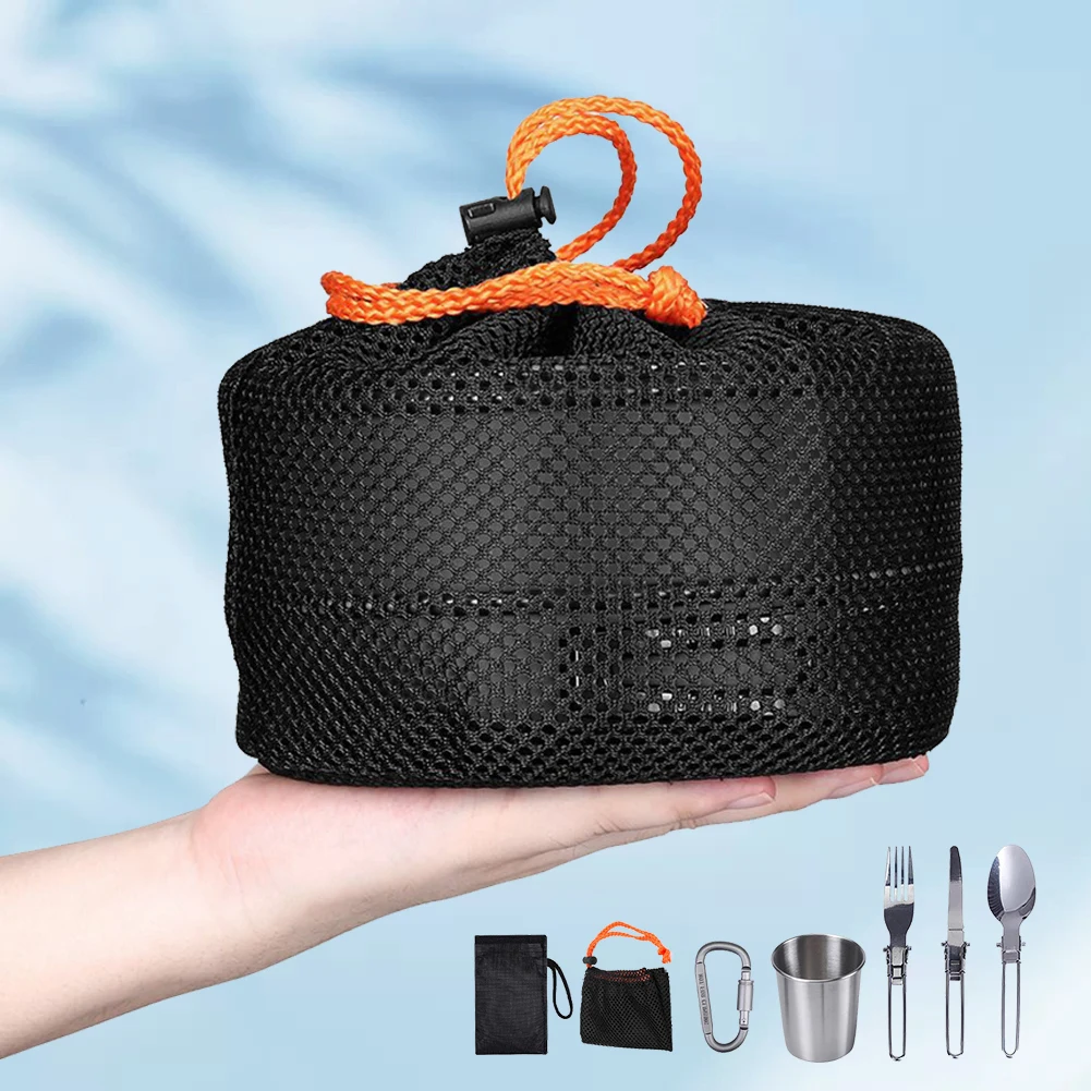 キャンプ調理器具キット ケトル ポット パン クックセット  - Camping Cooking Set Stainless Steel のレビューと価格