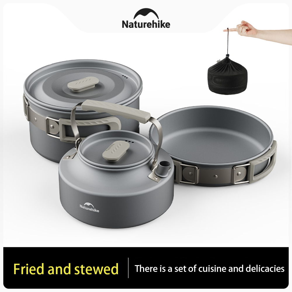 Naturehike アウトドアポットセット、キャンプ調理器 - Camping Cooking Set Stainless Steel のレビューと価格