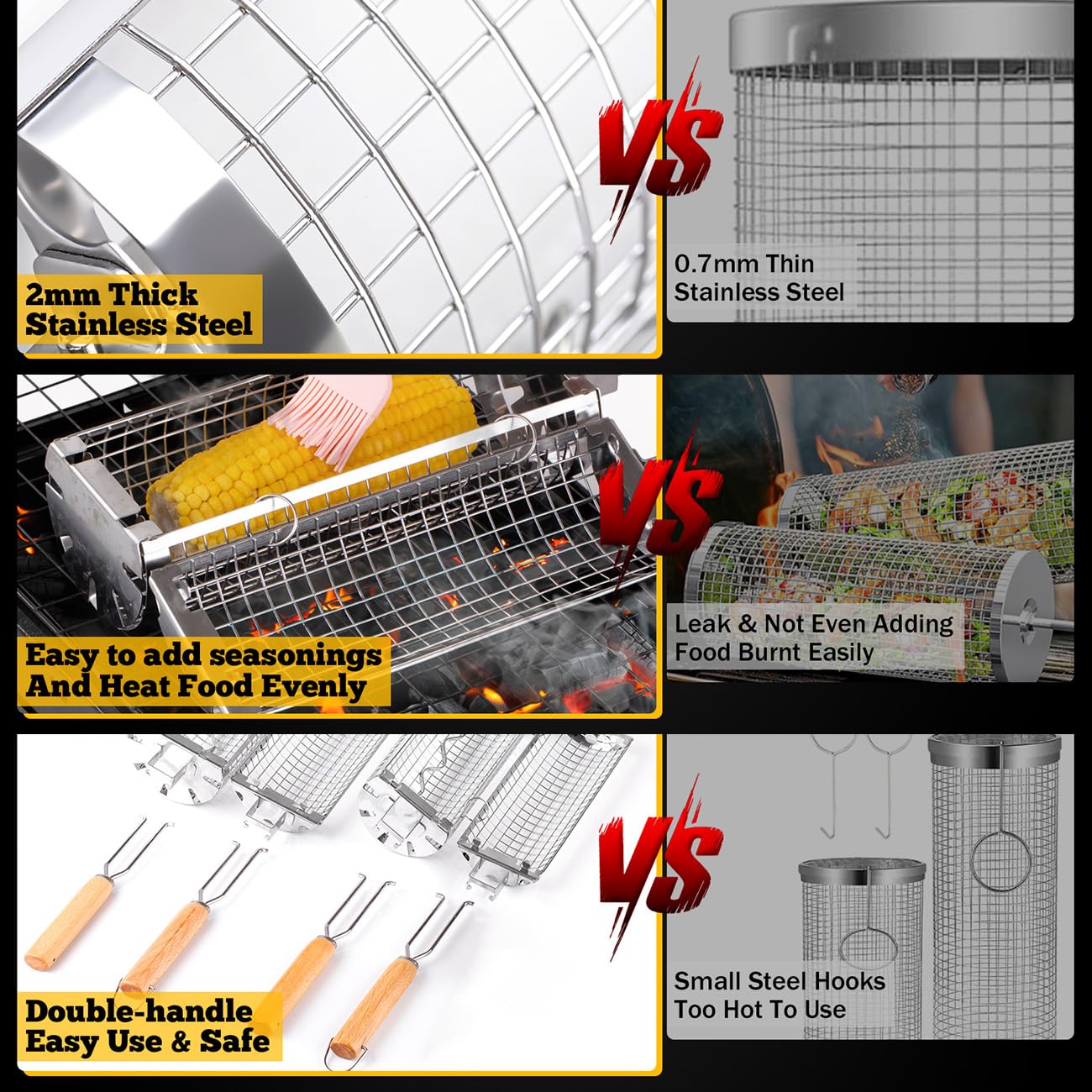 BUYYES ローリンググリルバスケット BBQ メッシュチ - Camping Cooking Roll のレビューと価格